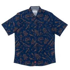 Mighty Nein Weapons Button Down Short Sleeve Shirt