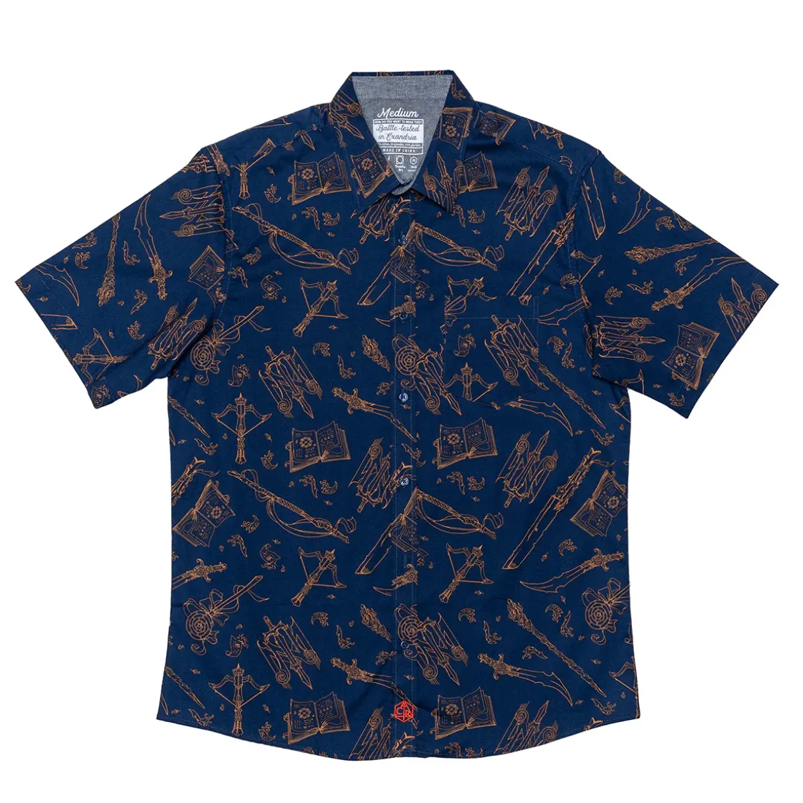 Mighty Nein Weapons Button Down Short Sleeve Shirt