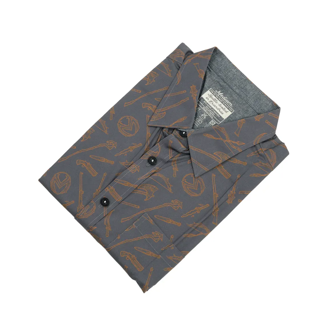 Vox Machina Weapons Button Down Short Sleeve Shirt