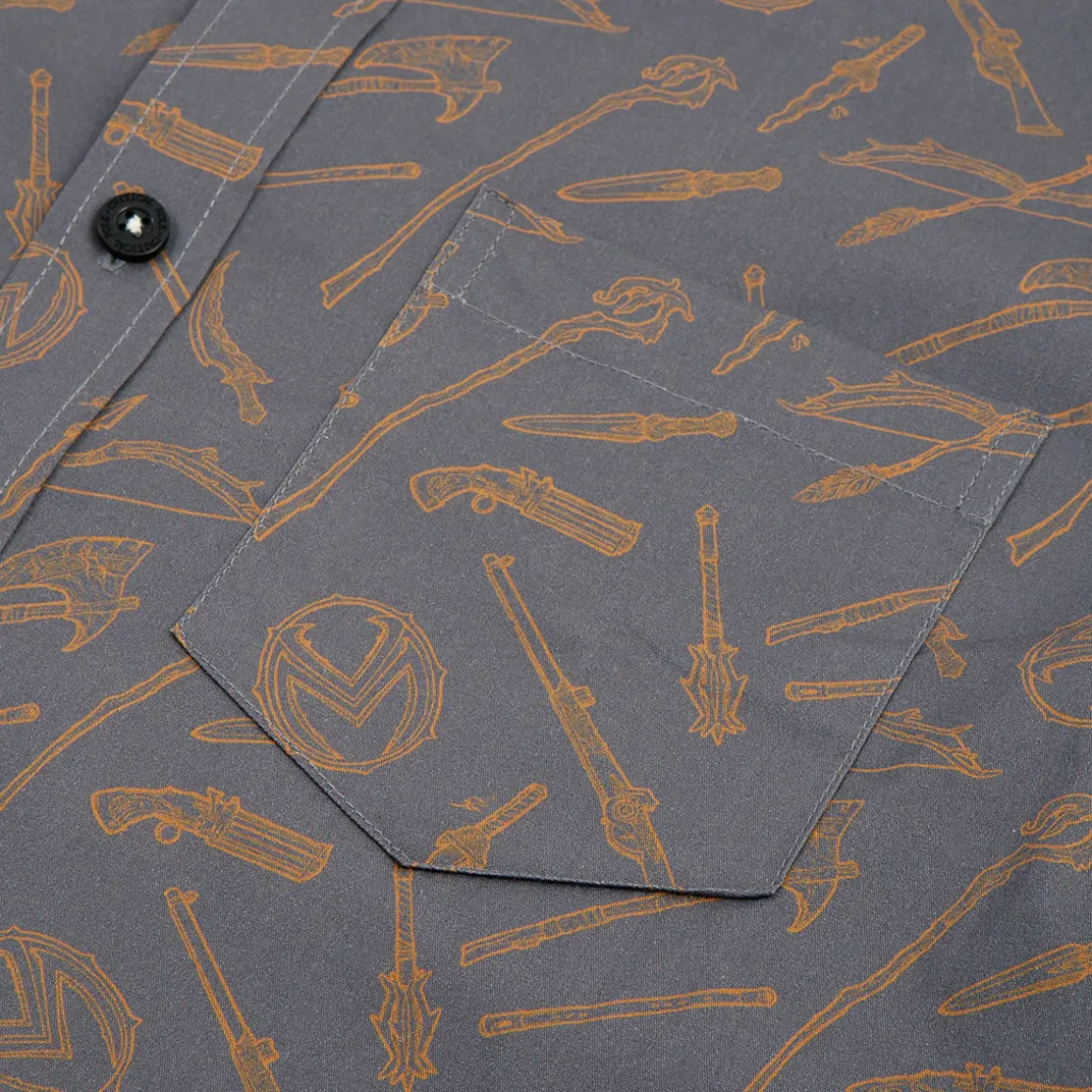 Vox Machina Weapons Button Down Short Sleeve Shirt